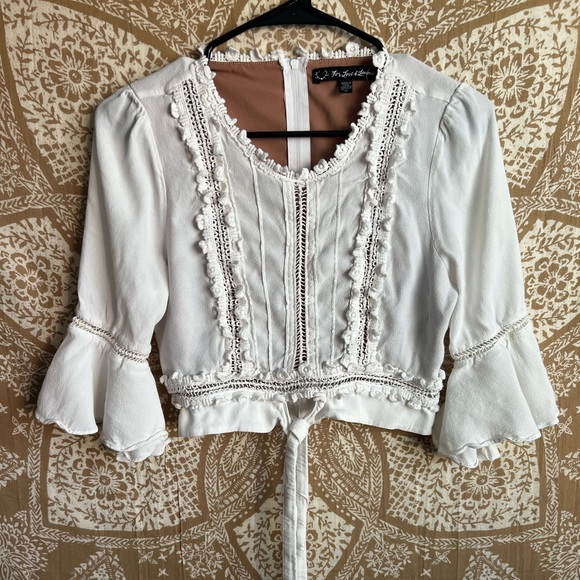 For Love & Lemons Willow Crop Top in White Size M - Picture 4 of 7